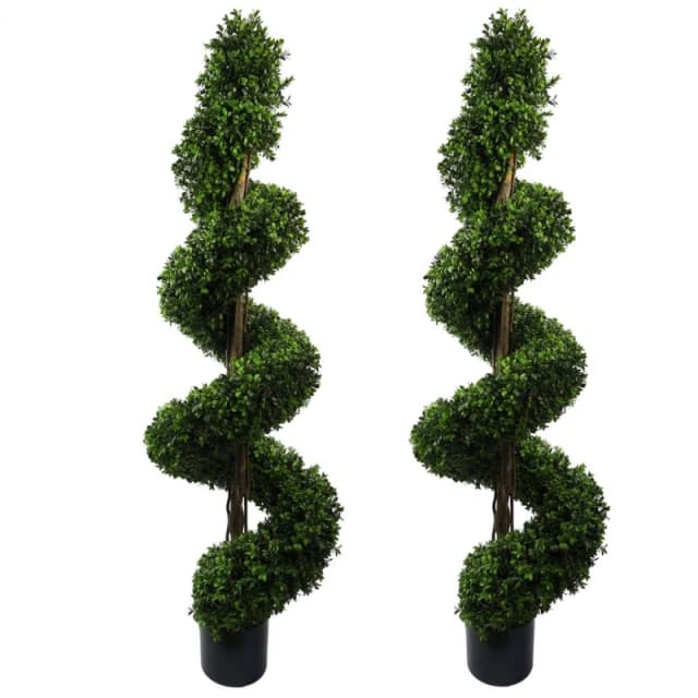 Leaf 150cm Spiral Buxus Artificial Tree UV Resistant Outdoor Green