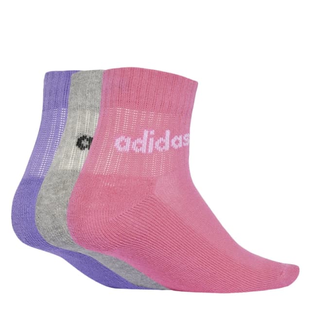 adidas Linear Ankle Socks 5 Pairs Kids Pink/Vlet/Gry female Infs C3-C7