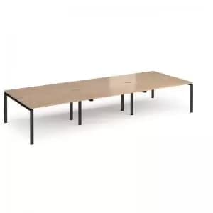 Adapt triple back to back desks 4200mm x 1600mm - Black frame and