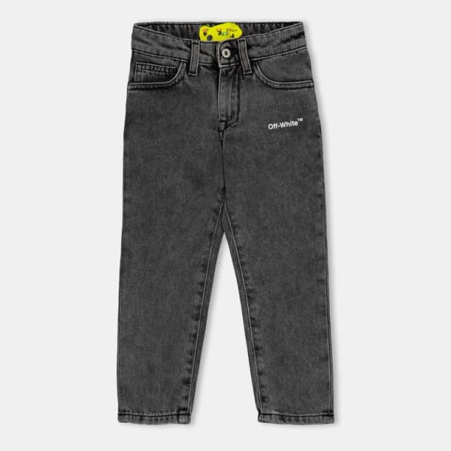 Off White Kids Straight Fit Jeans Dark Grey/White male 6Y