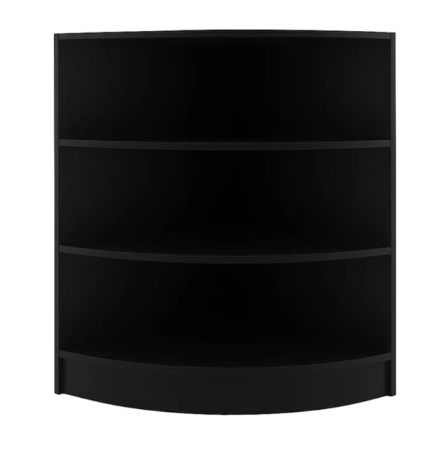 MonsterShop Shop Corner Counter Black Lm60 Retail Storage Unit Modular Curved Display Showcase Cabinet Reception Clothing Jewellery Store