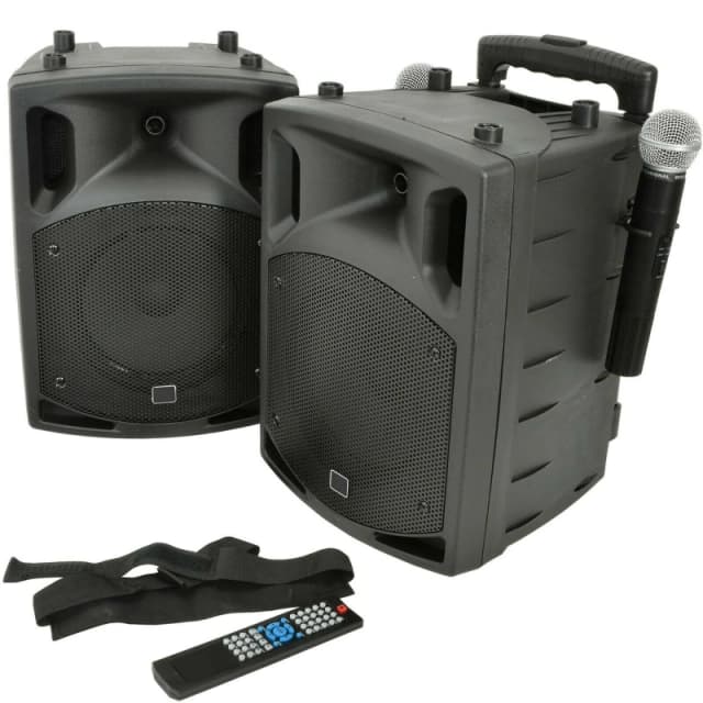 Loops 2x 100W Outdoor Portable PA Speaker System Bluetooth Wireless Rechargeable UHF Multi unisex