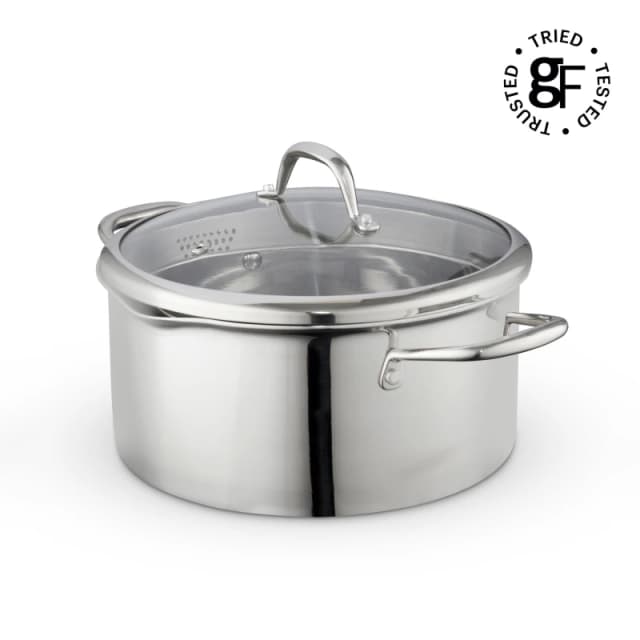 GOOD FOOD BY TOWER 24cm Tri-Ply Casserole with Lid silver-coloured ONE SIZE