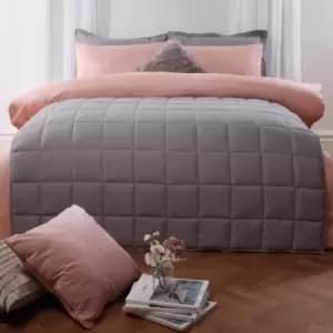 Brentfords Weighted Blanket Quilted Silver Grey 125 X 180 Cm 6Kg