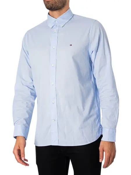 Tommy Hilfiger Flex Poplin Regular Shirt Sweet Blue M