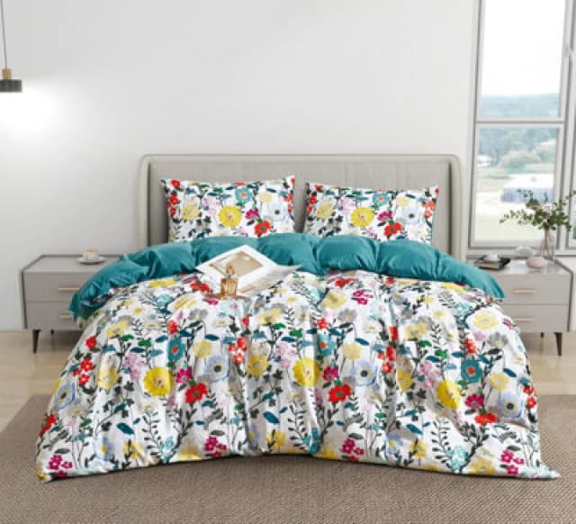 Ezysleep Ezysleep Aria Floral Printed Duvet Set Size: Double Multi Double Unisex 0721545336255