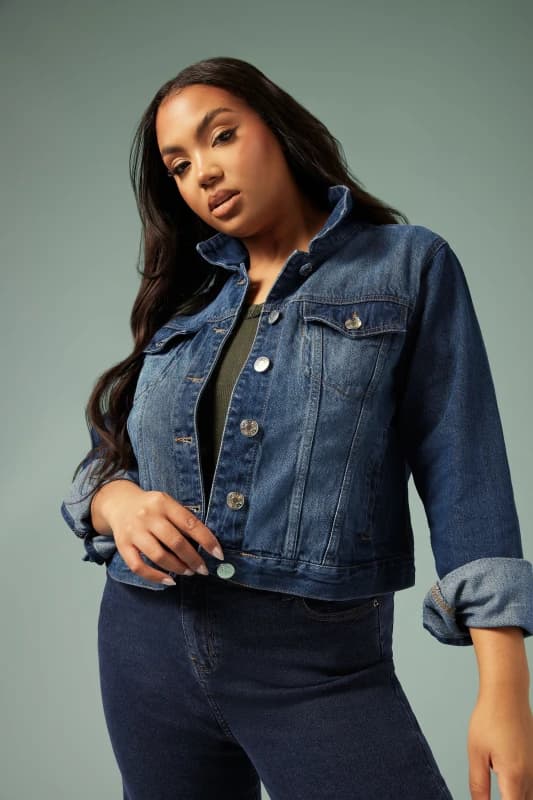 Yours Womens Sleeveless Denim Jacket in Blue Size: 22-24 Blue Female 22-24
