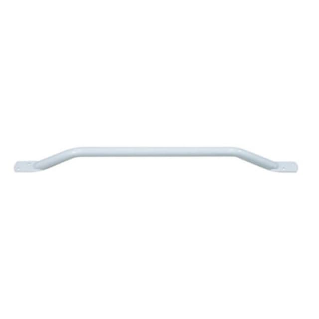 Loops White Steel Pipe Grab Bar - 700mm Length - Rounded Safety Ends - Epoxy Coating White