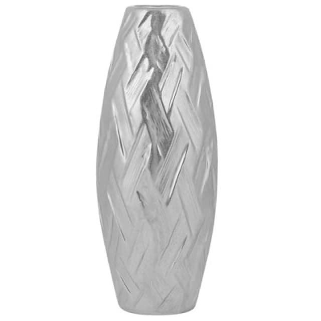 Beliani Decorative Vase Arpad Stoneware 33cm Silver