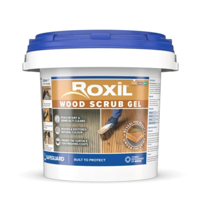 Roxil Wood Scrub Gel (3L) - Oxalic Acid-Based Cleaner And Reviver For Weathered Outdoor Timber, Decking, Fence & Garden Furniture