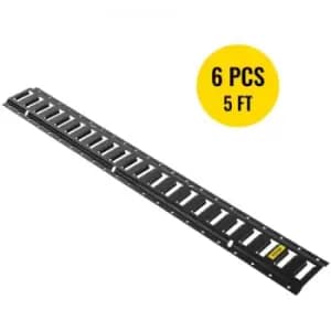 VEVOR E-Track Tie-Down Rail, 6PCS 5-FT Steel Rails w/ Standard 1"x2.5" Slots, Compatible with O and D Rings & Tie-Offs and Ratchet Straps & Hooked Cha