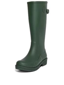 FitFlop Wonderwelly Tall Wellington Boots - Green, Size 5, Women