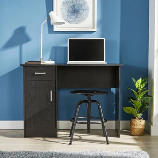 Home Source Tyler 1 Drawer Home Office Computer Storage Desk Black
