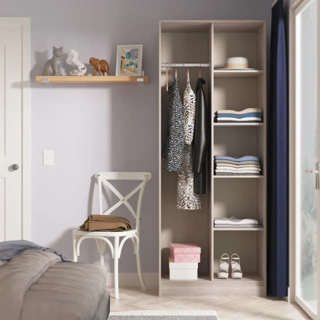 Ready Assembled 2 U Fuji Open Wardrobe (Ready Assembled) in Light Grey Light Grey Unisex