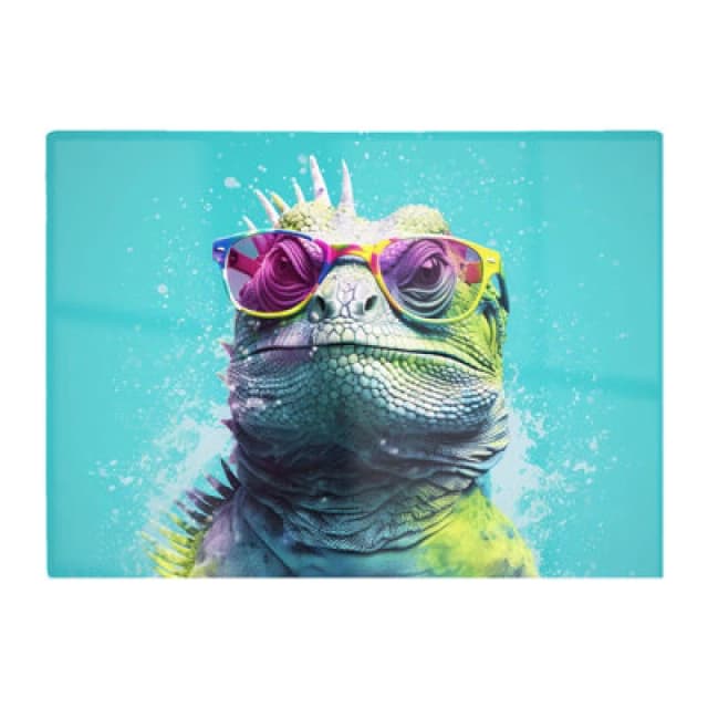 Warren Reed Designer Inquisitive Splashart Iguana Chopping Board
