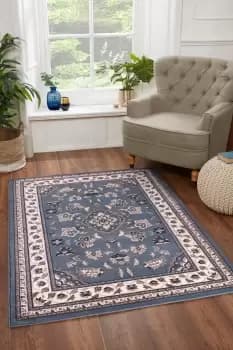 Sherborne Traditional Rug - Size: 120x170cm - Blue - Print