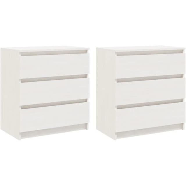 VIDAXL Bedside Cabinets 2 pcs White 60x36x64cm Solid Pinewood Vidaxl 8720286776162