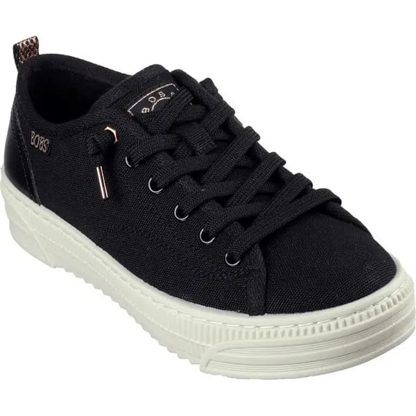 Skechers Womens BOBS Copa Canvas Plastform Trainers UK Size 4 (EU 37) Black SKE2242-BLK-4