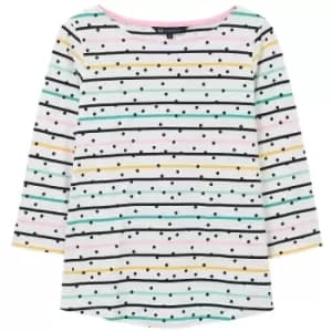 Crew Clothing Womens Essential Breton Seafoam/Pure Pink/White Linen 14