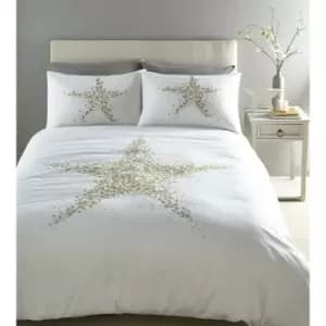 Bedmaker - Star Bright Gold King Size Duvet Cover Set Quilt Cover Bedding - Multicoloured