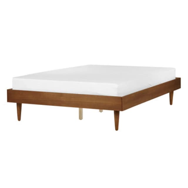 Beliani Bed Toucy 140 X 200 Cm (Eu Double) Brown Ash Wood
