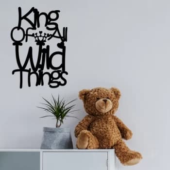 King - Black Decorative Wooden Wall Accessory