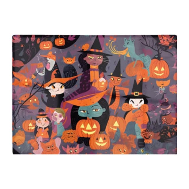 Warren Reed Designer Colorful Illustration Of Witches Glass Chopping Board