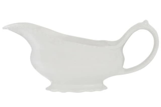 Premier Housewares Quinn Embossed White Sauce Server White