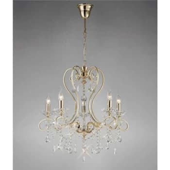 Vela pendant light 5 bulbs gold / crystal