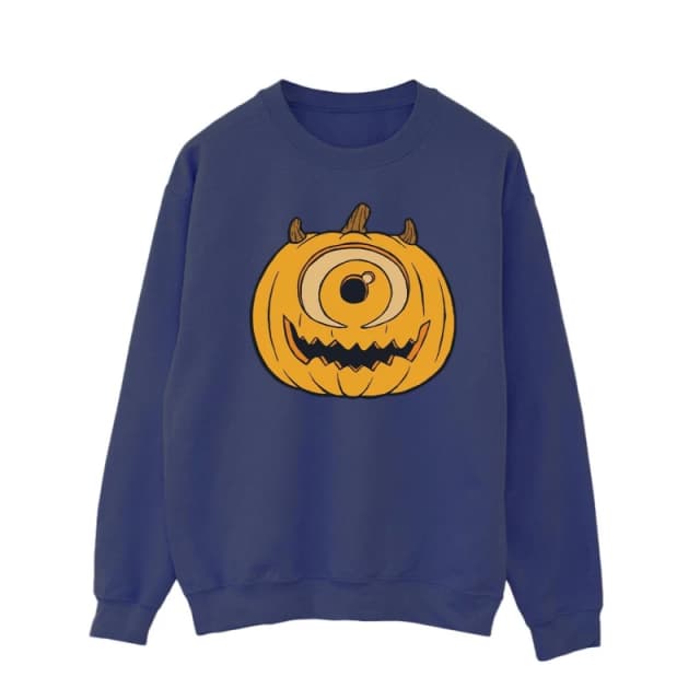 Disney Men Pumpkin Halloween Sweatshirt in Navy Size: Small Navy S Male 5063376632751