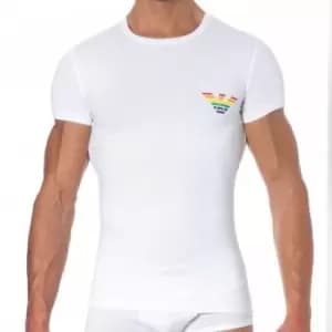 Emporio Armani Rainbow Cotton T-Shirt - White M