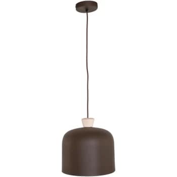 Sienna Lighting - Sienna Vince Dome Pendant Ceiling Lights Brown Rust, Wood Clear