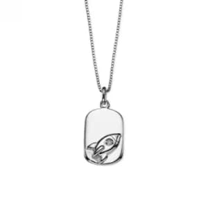 Sterling Silver Rocket Dog Tag Pendant P4440