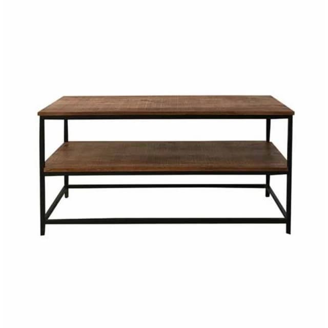 Jaipur Furniture Ltd Industrial Plasma TV Unit - Mango Wood/Iron - L45 x W110 x H55cm - PP Sawn Finish in Brown Brown Unisex