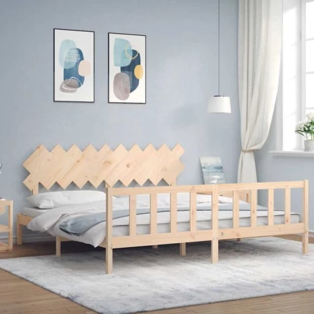 VIDAXL Bed Frame without Mattress 200x200cm Solid Wood Pine Vidaxl 3193486