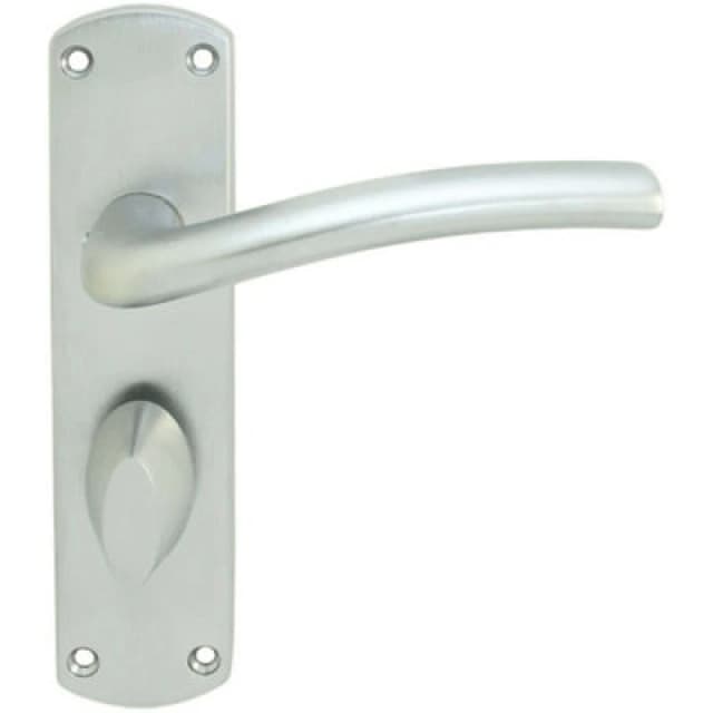 Loops Rounded Curved Bar Handle on Bathroom Backplate 170 x 42mm Satin Chrome Multi