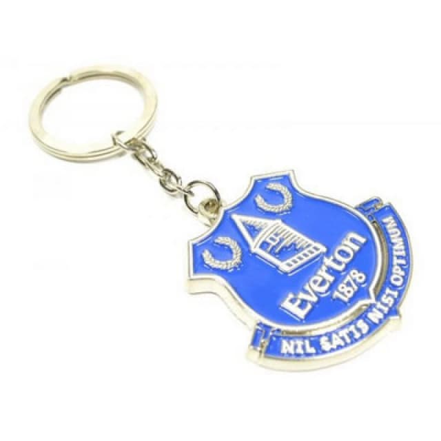 Everton Fc Crest Enamel Keyring Blue/gold (One Size)