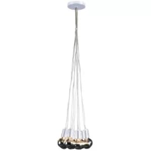 Globetro 10 Light Cluster Pendant Ceiling Light White Metal