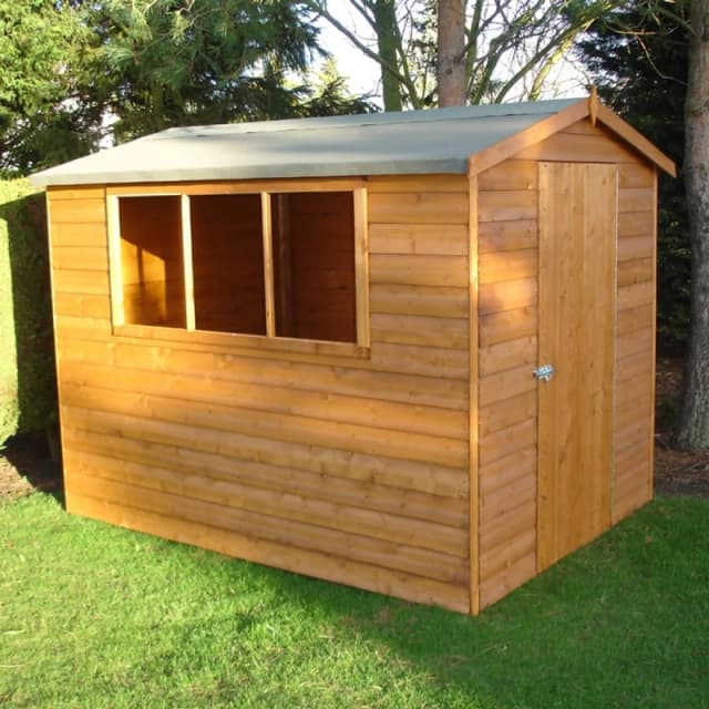 Shires Lewis Handmade Garden Shed Approx 8 x 6 Feet in Brown Brown Unisex