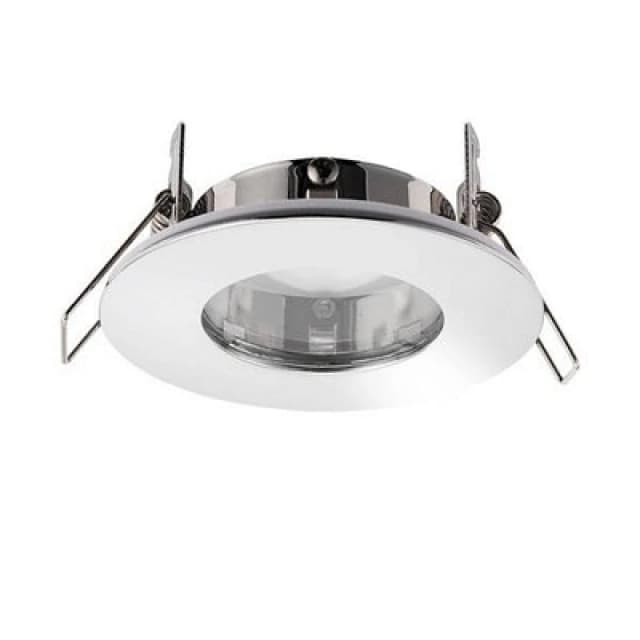 Netlighting Speculo LED Fire Rated 1 Light Bathroom Recessed Light Chrome Plate Glass IP65 Grey