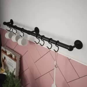Rothley Utensil Rail Kit 19mm x 600mm Matt in Black Steel/Zinc