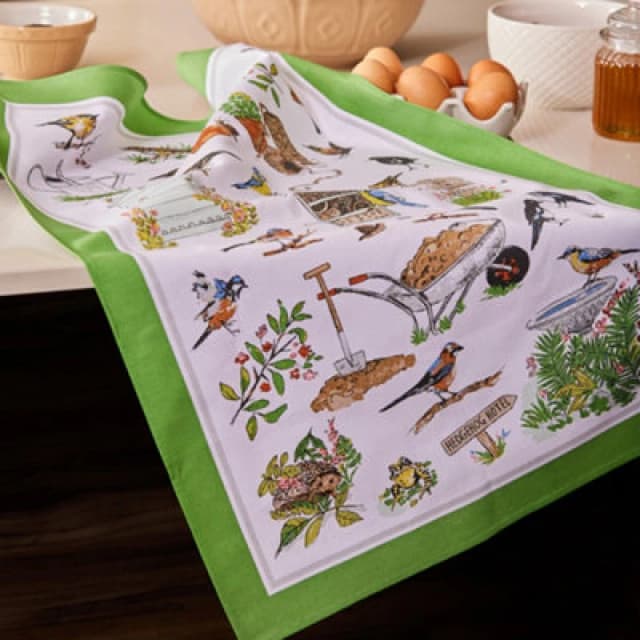 Ulster Weavers 'Garden Birds' Animal Print 100% Cotton Tea Towel Green