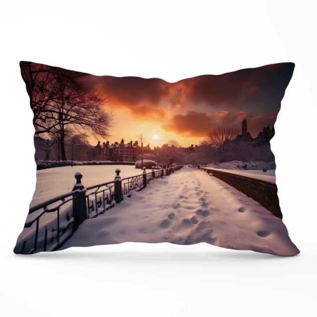 Warren Reed - Designer A Snowy Walk In London Cushions Size: 45cm x 45cm Multicolor Unisex 45cm x 45 cm