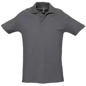 SOLS Mens Spring II Short Sleeve Heavyweight Polo Shirt (M) (Mouse Grey)