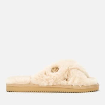 Michael Kors Womens Lala Slide Slippers - Camel - UK 4