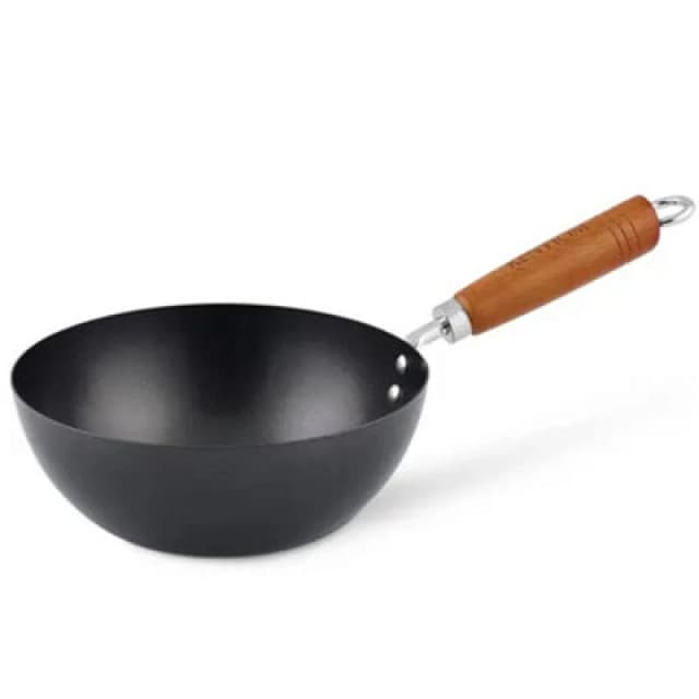 Ken Hom Classic Carbon Steel Non-Stick Mini Wok 20Cm - Black