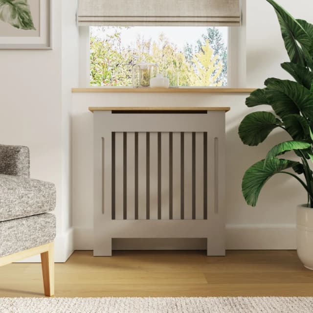 GFW GFW Longslow Extra Large Radiator Cover - Grey & Oak