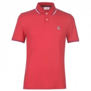 Original Penguin Original Short Sleeve Tipped Polo Shirt - Lipstick Red