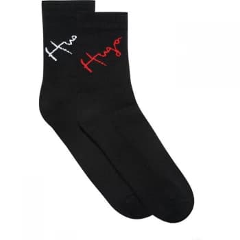 Hugo Boss 2 Pack Script Socks Black