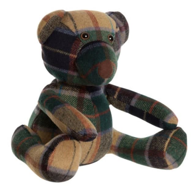 Premier Housewares Heritage Green Check Bear Door Stop Green